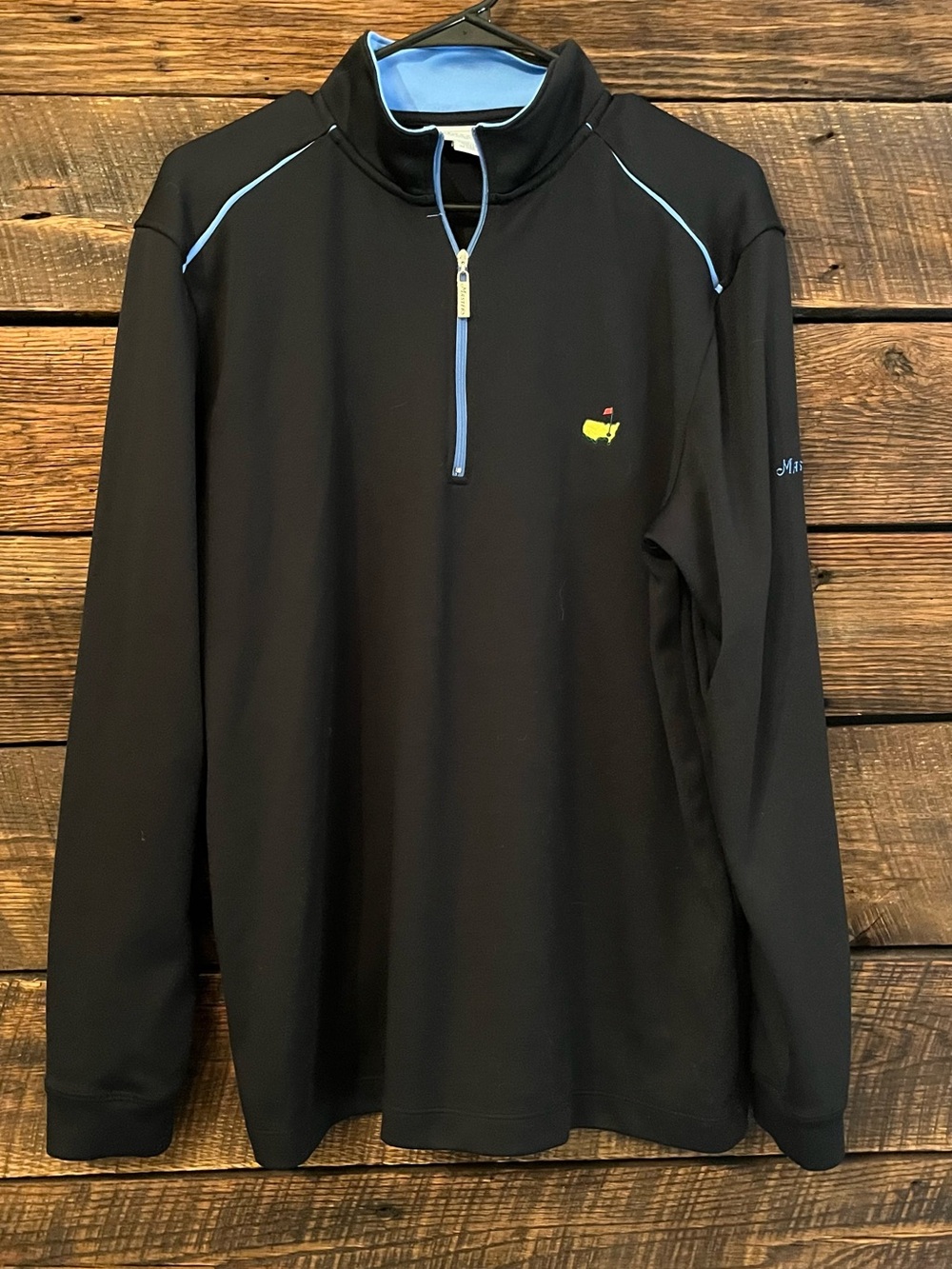 Masters Performance quarter zip pullover embroidered logo Men’s Large navy